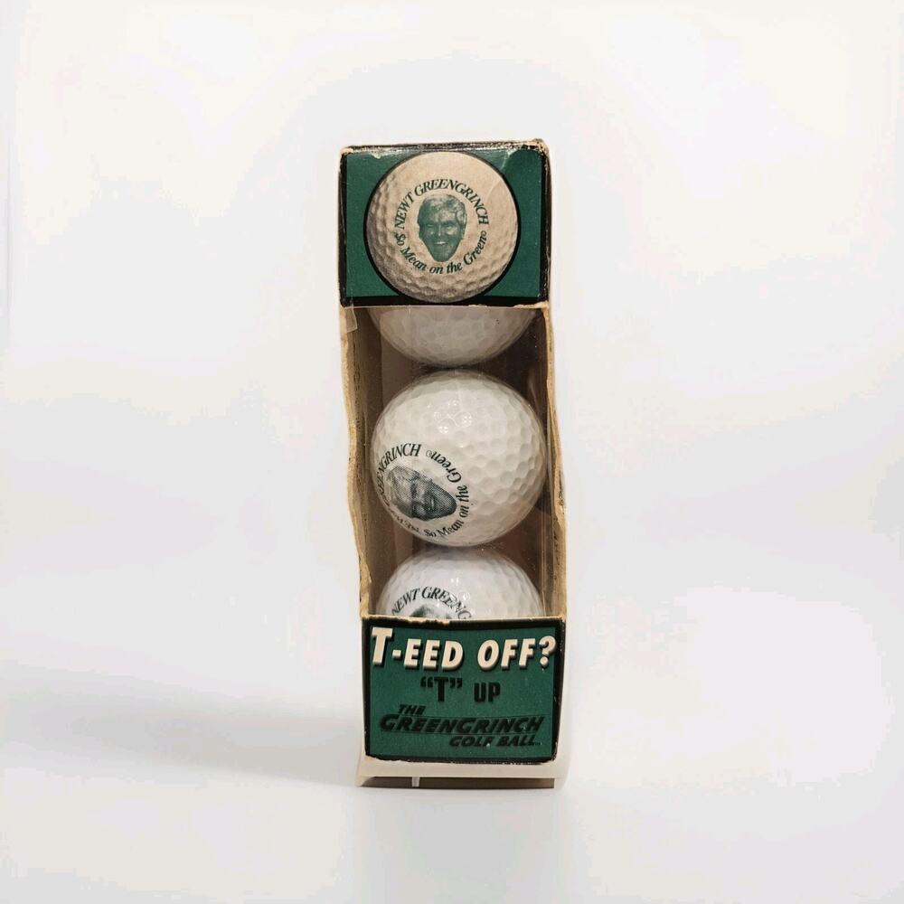 Golf Balls Vintage Newt GreenGrinch humorous‎ political set of 3 Collectible